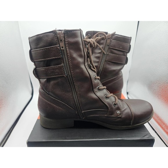 Guess Women's Dark Brown Boot Bootie Size 10M Barb Style - Picture 4 of 14